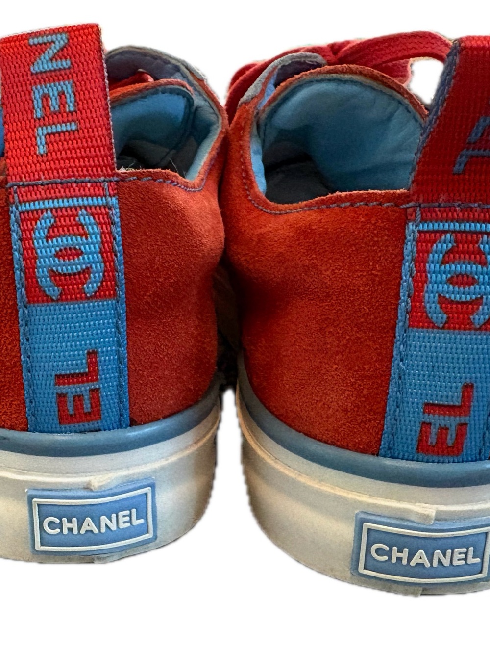 CHANEL Womens Sneakers US Size 8 Suede Leather Low Top Vintage 2002 Sport EUC - Picture 8 of 15